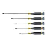 Klein® 85614 Electronic Screwdriver Set, Measurement System: Imperial, 5 Piece, No ESD-Safe, Insulated: No, No Magnetized Tip, Screwdriver Types Included: Phillips®/Slotted