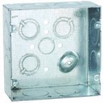 RACO® 258 Square Box, Steel, 42 cu-in Capacity, 12 Knockouts, 4.688 in H x 4.688 in W x 2.125 in D Dimensions