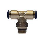 Midland Industries 20106N Swivel Branch Tee, Tee, 1/4 in, Push-In x Push-In x Male Global Threaded End Style, Brass