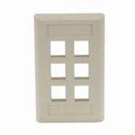 Wiring Device-Kellems IFP16EI IFP Rear Load iSTATION™ Keystone Faceplate, 1 Gangs, Thermoplastic, Flush Mount