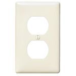 Bryant Electric NP8LA Standard Wallplate, 1 Gang, 4.63 in H x 2.88 in W, Nylon, Light Almond