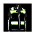 PIP® 302-0800D-BK/XL 302-0800D 2-Tone Tech-Ready Surveyors Vest, XL, Black, Polyester Mesh, Zipper Closure, 11 Pockets