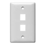 Bryant Electric netSELECT® NSP12W Rear Load Multimedia Faceplate, 1 Gang, 2 Ports, Audio/Video/Voice/Data Module, Flush Mount, Thermoplastic
