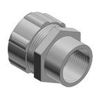 T&B® 5272 Straight Liquidtight Female Hub Adapter, 1/2 in Trade, For Use With Liquidtight Flexible Metal Conduit, Steel, Electroplated Zinc/Polished Chrome