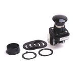 Rockwell Automation 800H-DR2D2 Non-Illuminated Pushbutton, 30.5 mm, 1NC Contact Configuration, Mushroom Head Operator, Black