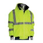 PIP® 333-1762-LY/M Bomber Jacket With Zip-Out Fleece Liner, Hi-Viz Lime Yellow, Polyester, 54 in Chest, Resists: Water, Specifications Met: ANSI 107 Class 3 Type R