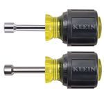 Klein® 610M Stubby Nut Driver Set, Measurement System: Imperial, 1/4 to 5/16 in Size, 2 Piece, 3-1/2 in OAL, Cushion Grip Handle, Steel, Yes Magnetized Tip