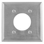 Bryant Electric SS703 Standard Wallplate, 2 Gangs, 4.5 in H x 4.6 in W, 302/304 Stainless Steel