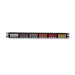 Panduit® Mini-Com® PanNet® CPP24FMWBLY 1-RU Flat Unshielded Modular Patch Panel, 24 Ports, ABS/Cold Rolled Steel
