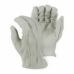 Majestic Glove 1510W/10/L A-Grade Work Gloves, Drivers Glove, Wing Thumb Style, L/SZ 10, Leather Palm, Cowhide Grain Leather, Beige