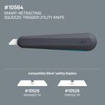 Slice™ 10564 Smart-Retracting Squeeze-Trigger Knife, 0.05 in W Utility Blade, Quick-Change, Ceramic Blade, 1 Blades Included, 6.57 in OAL