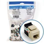 GigaMax® QuickPort® QuickPack® 5G108-BI5 UTP Connector, Cat 5e Module, Panel Mounting, 1 Ports, Plastic, Ivory