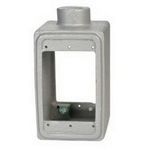 Appleton® UNILETS® FS-1D-75 Type FS Double Opening Heavy Duty Shallow Device Box With Internal Ground Screw, Malleable Iron, 25 cu-in Capacity, 1 Gang, 1 Outlet, 1 Knockout, 4.56 in H x 2.81 in W x 3.88 in D Dimensions