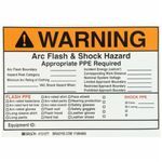 Brady® 99458 Rectangular Write-On Arc Flash Protection Label, 5 in L x 7 in W, Black/Orange On White Legend/Background