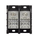 Bussmann 16370-2 Barrier Power Distribution Block, 600 VAC/VDC, 310 A, 2 Pole, 14 to 4 AWG Wire, Aluminum/Molded Thermoplastic