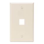 QuickPort® 41080-1TP Standard Wallplate, 1 Gang, 4.53 in H x 2.77 in W, Plastic, Light Almond