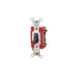 Leviton® 1221-2 Extra Heavy Duty Toggle Switch, 120/277 VAC, 20 A, SP Contact Configuration