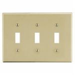 Hubbell® P3 Standard Wallplate, 3 Gangs, Nylon, Ivory