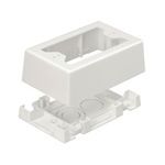 Panduit® Pan-Way® JBX3510IW-A 1-Gang Low Voltage Outlet Box With Adhesive Tape, 5 in L x 3.26 in W x 1.62 in H, PVC, International White