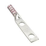Panduit® Pan-Lug™ LCC1/0-12-X 2-Hole Lug Compression Connector, 1/0 AWG Stranded Copper Conductor, Die Code: P42, 1/2 in Stud, Tin Plated Copper