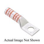 Panduit® Pan-Lug™ LCB2-14-Q 1-Hole Straight Lug Compression Connector, 2 AWG Stranded Copper Conductor, Die Code: P33, 1/4 in Stud, Tin Plated Copper