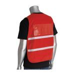 PIP® 300-1508/M-XL Incident Command Vest, M/XL, Red, Polyester, 42.1 in Chest, Hook and Loop Closure