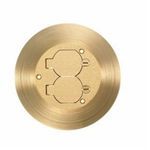 PREMISE WIRING SF3925 Duplex Flap Round Cover and Flange, 6-1/4 in L x 6-1/4 in W, For Use With Flush Floor Box, Brass