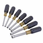 IDEAL® Nutmaster® 35-299 Hollow Shank Nut Driver Set, Measurement System: Imperial, 7 Piece, 7-5/16 in OAL, Cushion Grip Handle, Rubber, Nickel Chrome