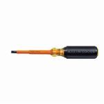 Klein® 602-4-INS Screwdriver, Slotted Point, 1/4 in Point, Steel Shank, 8-5/16 in OAL, Dielectric Plastic Handle, Black Oxide, Specifications Met: ASTM F1505, Insulated: Yes, No ESD-Safe