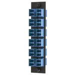 PREMISE WIRING OptiChannel FSPLCDS12B LC Duplex Multi-Mode/Single Mode Fiber Optic Panel Adapter, 12 Ports, Ceramic Zirconium