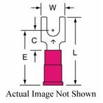 Scotchlok™ 051128-58744 Block Fork Terminal, 22 to 18 AWG Conductor, 0.85 in L, Brazed Seam Barrel, Electrolytic Copper/Vinyl Insulated, Red