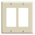 Decora® 80409-I Standard Size Wallplate, 2 Gangs, 4.5 in H x 4.56 in W, Thermoset, Ivory