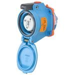 MELTRIC DECONTACTOR™ 63-14076 DSN20 Switch Rated Female Receptacle With Neutral, Ground, 110/125/220/250 VAC, 20 A, Blue
