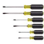 Klein® 85074 Screwdriver Set, Measurement System: Imperial, 6 Piece, Screwdriver Types Included: Cabinet/Keystone/Phillips®, Rubber/Steel, Polished Chrome