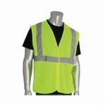 PIP® 302-MVG-LY-XL 302-MVG Safety Vest, XL, Hi-Viz Lime Yellow, Polyester, Hook and Loop Closure, ANSI Class: 2
