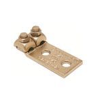 BURNDY® QIKLUG™ Q2A262N Mechanical Terminal Lug, 1/0 to 2/0 AWG Stranded Copper Conductor, 1/2 in Stud, 2 Bolt Holes, Copper