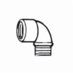 T&B® Industrial Fitting 4250 Non-Insulated Short Conduit Elbow, 1/2 in Trade, 90 deg, Malleable Iron