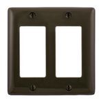 PREMISE WIRING NP262 Standard Wallplate, 2 Gangs, 4.63 in H x 4.69 in W, Nylon, Brown