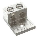 Panduit® Pan-Lug™ LAM2A1/0-14-6Y LAMA 2-Barrel Type LAM2A Mechanical Connector Lug, 14 to 1/0 AWG Stranded Aluminum/Copper Conductor, 1/4 in Stud, 1 Bolt Hole, Aluminum