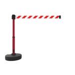 Banner Stakes PL4098 PLUS Barrier Set, Red/White Diagonal Stripe, Includes: 1 PLUS Stanchion, 1 PLUS Base, 1 PLUS Banner Head, Belt Length 15 ft, Suitable for Indoor/Outdoor Use
