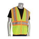 PIP® 302-MV-LY/M 302-MV 2-Tone Breathable Safety Vest, M, Hi-Viz Lime Yellow, Polyester Mesh, Zipper Front Closure