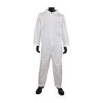 PIP® 3600/2XL 3600 BA Waterproof Chemical-Resistant Coverall, 2XL, White, Microporous Fabric, 29.1 in Chest, 30.3 in L Inseam
