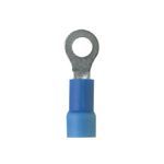 Panduit® Pan-Term® PV14-38RX-L PV-RX Insulated Ring Terminal, 16 to 14 AWG Conductor, 1-1/4 in L, Brazed Seam/Insulation Support Barrel, Copper, Blue
