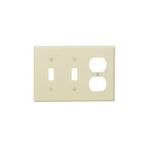 Leviton® 86021 Standard Wallplate, 3 Gangs, 4.5 in H x 6.38 in W, Plastic, Ivory
