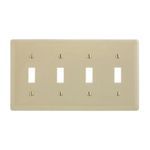 PREMISE WIRING NP4I Standard Wallplate, 4 Gangs, 4.63 in H x 8.31 in W, Nylon, Ivory