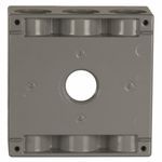 BELL® 5348-0 Deep Weatherproof Box, Die Cast Aluminum, 30.2 cu-in Capacity, 2 Gangs, 7 Outlets, 4-1/2 in H x 4-1/2 in W x 2 in D Dimensions