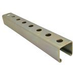 Kindorf® B-905-10 B Series Punched Metal Channel, 9/16 in Slot, 1-1/2 in Slot Spacing, 12 ga Thickness, 10 ft L
