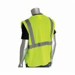 PIP® 302-5PMVLY-L 302-5PMV Safety Vest, L, Hi-Viz Lime Yellow, Polyester, Hook and Loop Closure, 3 Pockets