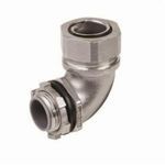 Calbrite™ S60500FC90 Male Conduit Connector, 1/2 in Trade, For Use With Bare, PVC and Clear Coated Flex Conduits, 316 Stainless Steel, Bright