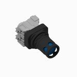 Allen-Bradley 800HC-QRA24B 800H PB, 30mm Momentary Push Button, Full Voltage, 24V AC/DC, Incandescent, Blue, Guarded Head, Full Volt Type, Extended Head with Guard, Finger Guards on Terminals, Std, 1 NO 1 NC Std Contacts, Device with Pkg